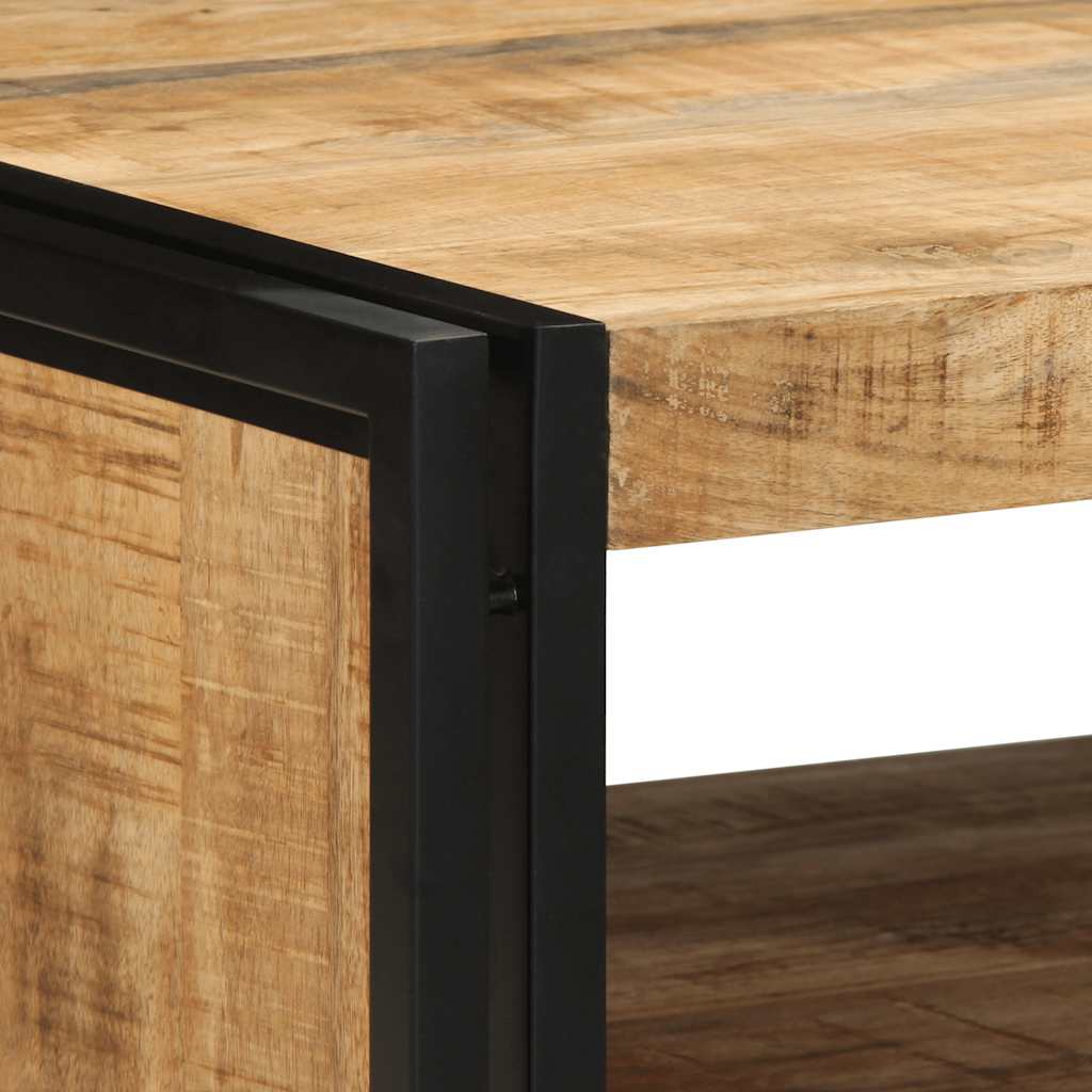 Couchtisch 70X50X38 Cm Raues Massivholz Mango