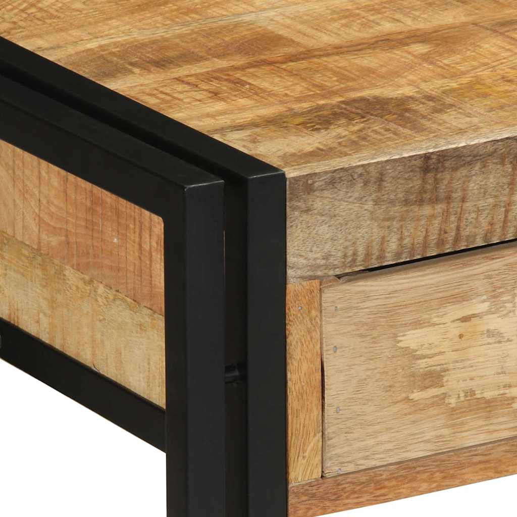 Konsolentisch Mit Regal Braun 120 X 33 X 75 Cm Massivholz Mango