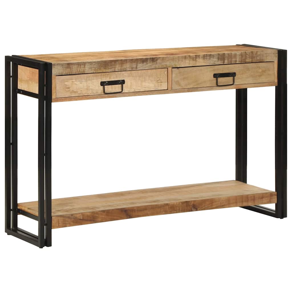 Konsolentisch Mit Regal Braun 120 X 33 X 75 Cm Massivholz Mango