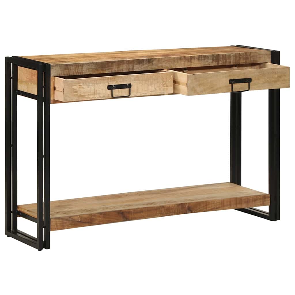 Konsolentisch Mit Regal Braun 120 X 33 X 75 Cm Massivholz Mango