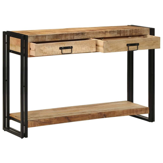 Konsolentisch Mit Regal Braun 120 X 33 X 75 Cm Massivholz Mango