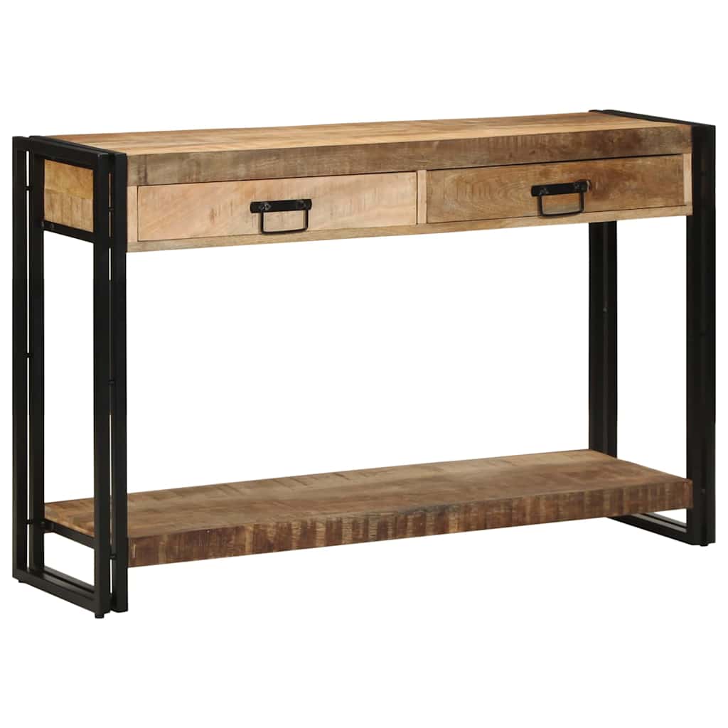 Konsolentisch Mit Regal Braun 120 X 33 X 75 Cm Massivholz Mango