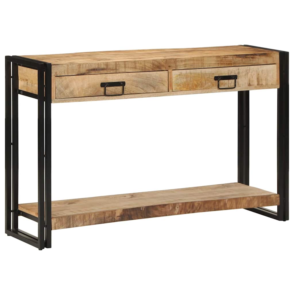 Konsolentisch Mit Regal Braun 120 X 33 X 75 Cm Massivholz Mango