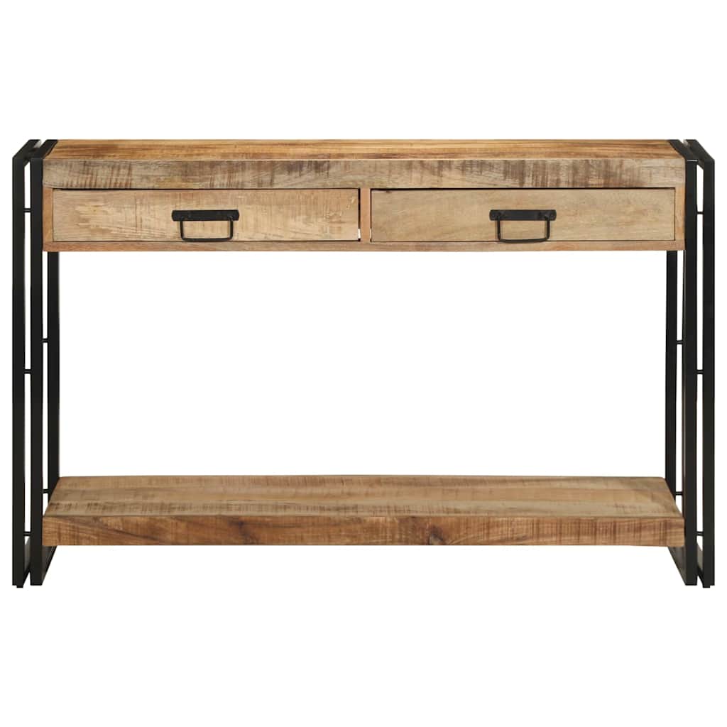 Konsolentisch Mit Regal Braun 120 X 33 X 75 Cm Massivholz Mango