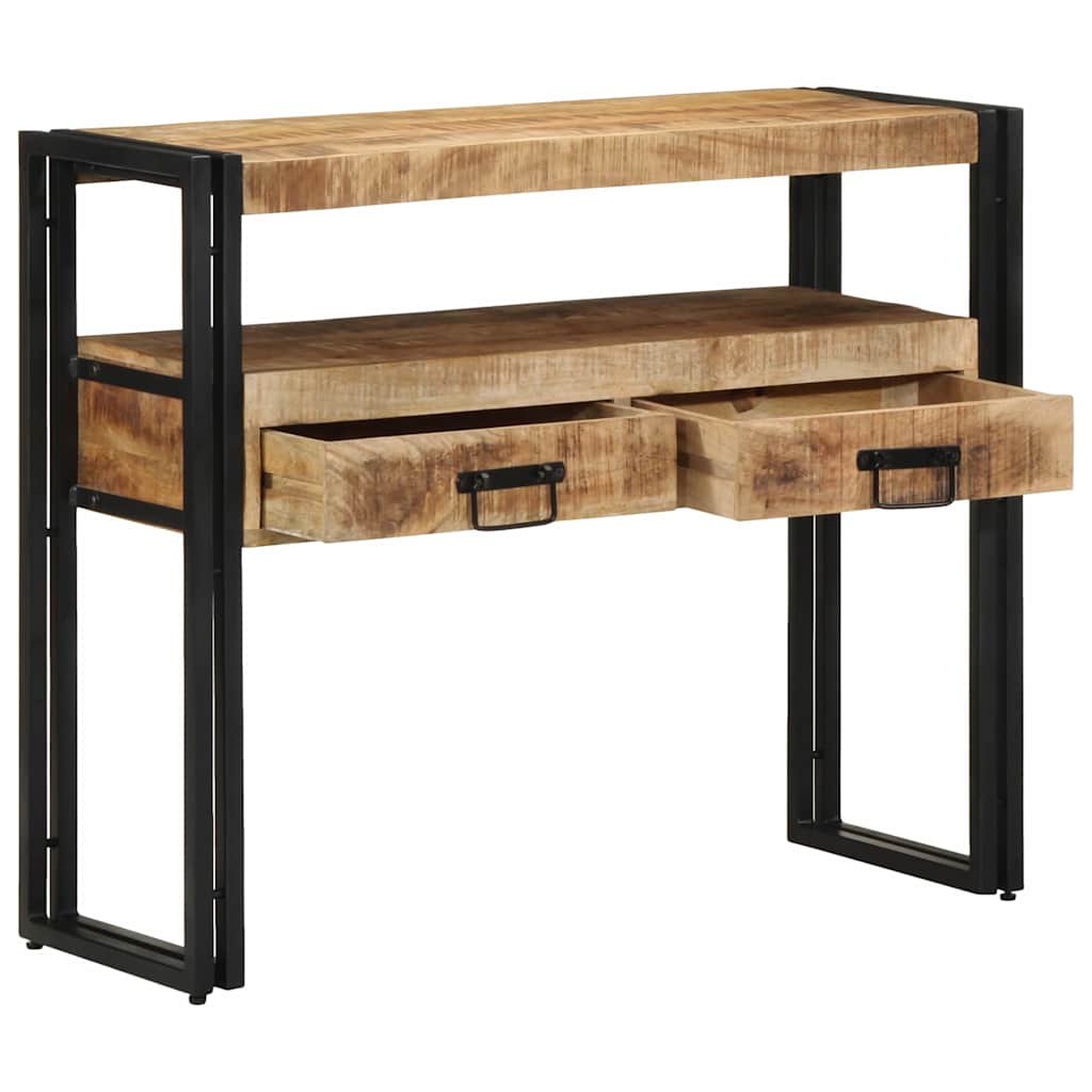 Konsolentisch Mit Regal Braun 90 X 33 X 75 Cm Massivholz Mango