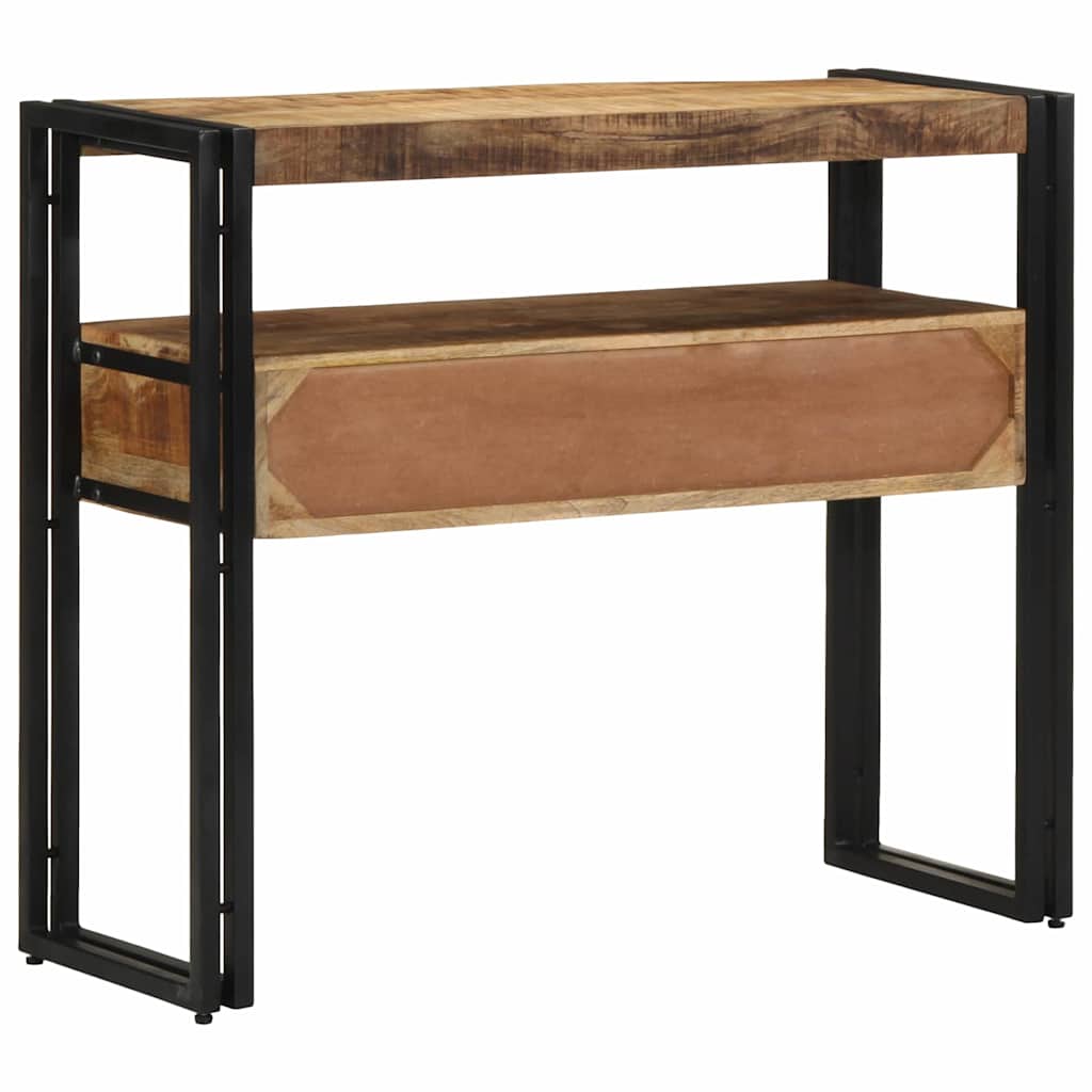 Konsolentisch Mit Regal Braun 90 X 33 X 75 Cm Massivholz Mango