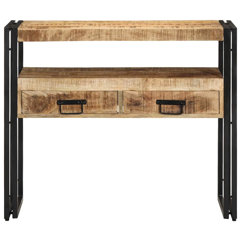 Konsolentisch Mit Regal Braun 90 X 33 X 75 Cm Massivholz Mango