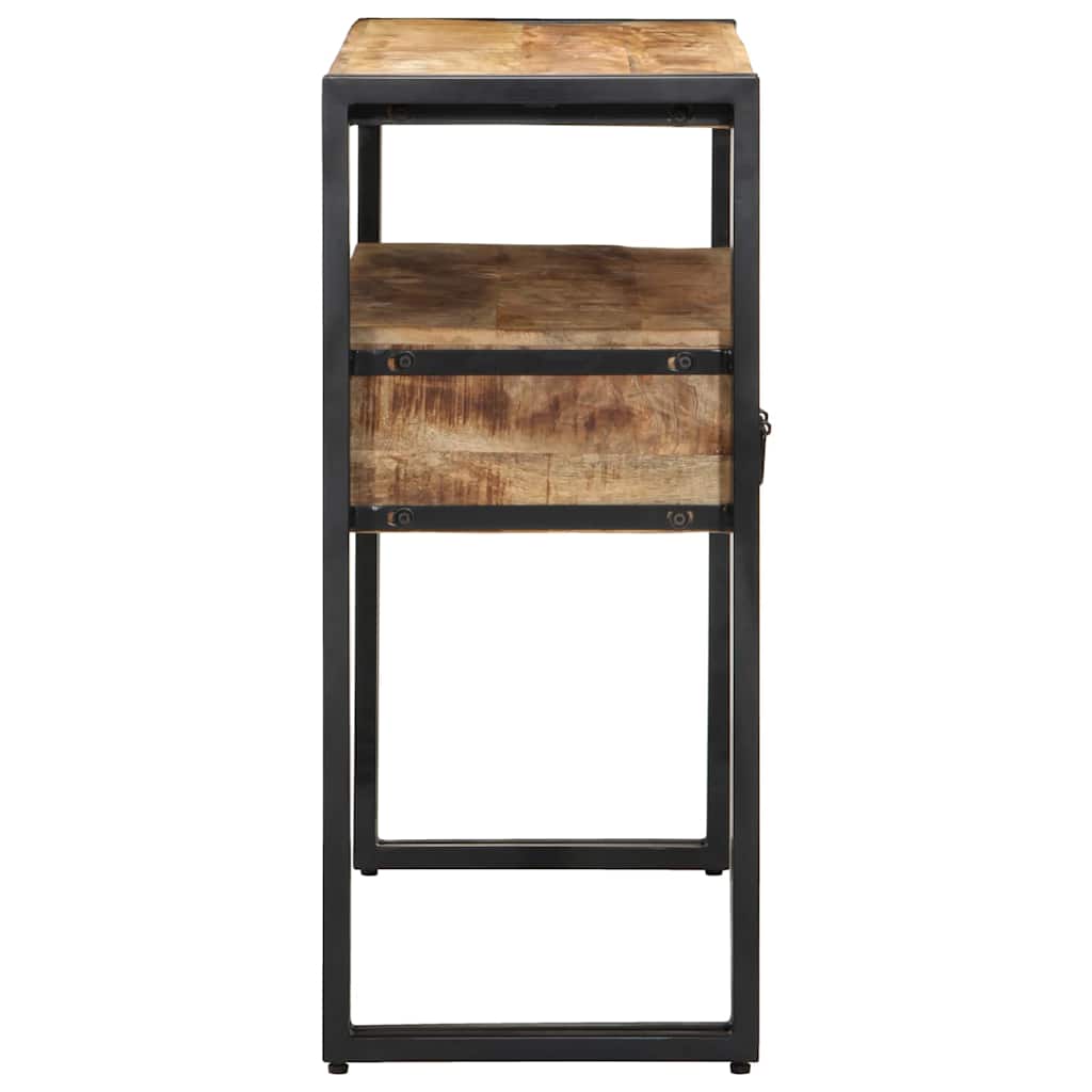 Konsolentisch Mit Regal Braun 90 X 33 X 75 Cm Massivholz Mango
