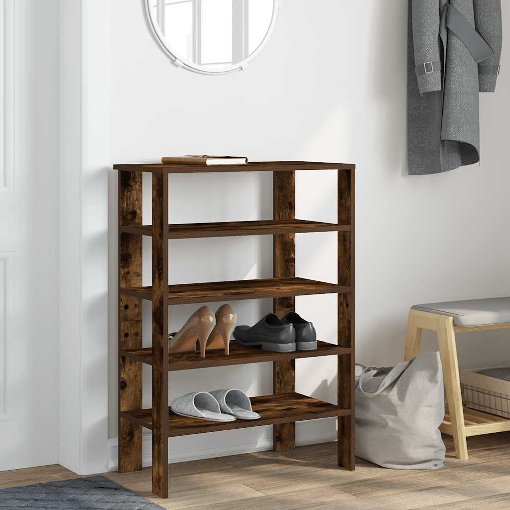 Schuhregal 61X32X87,5 Cm Holzwerkstoff Räuchereiche