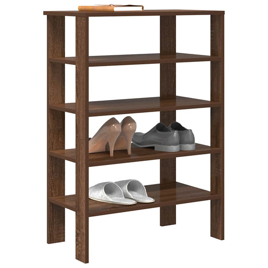 Schuhregal Braun Eichen-Optik 61X32X87,5 Cm Holzwerkstoff Braune Eiche