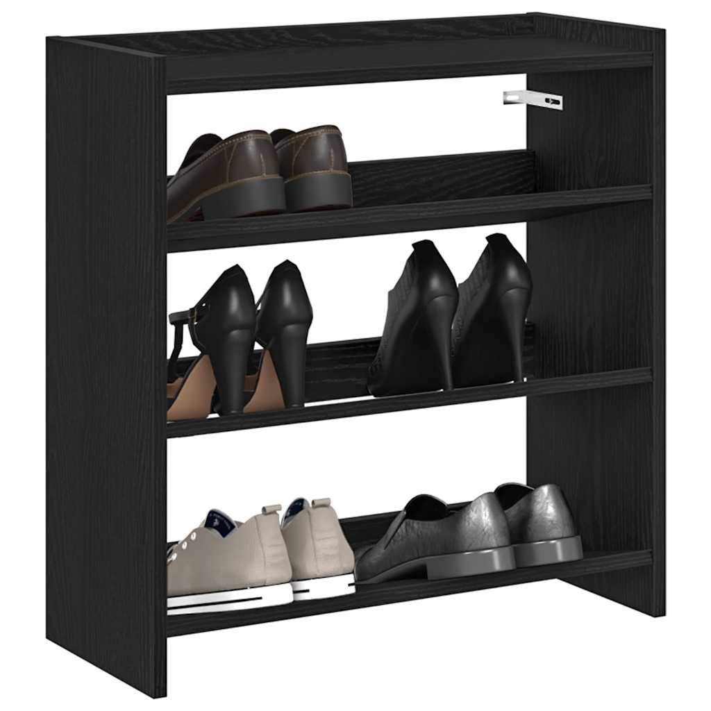 Schuhregal 80X25X Holzwerkstoff Schwarz