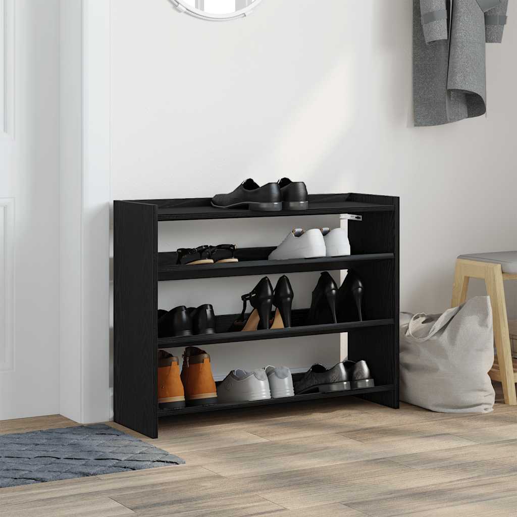 Schuhregal 80X25X Holzwerkstoff Schwarz