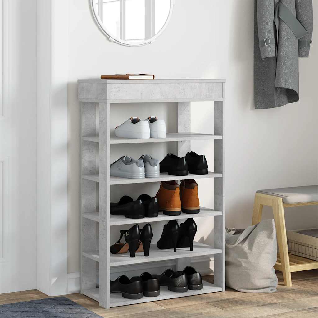 Schuhregal 60X30X98 Cm Holzwerkstoff Betongrau