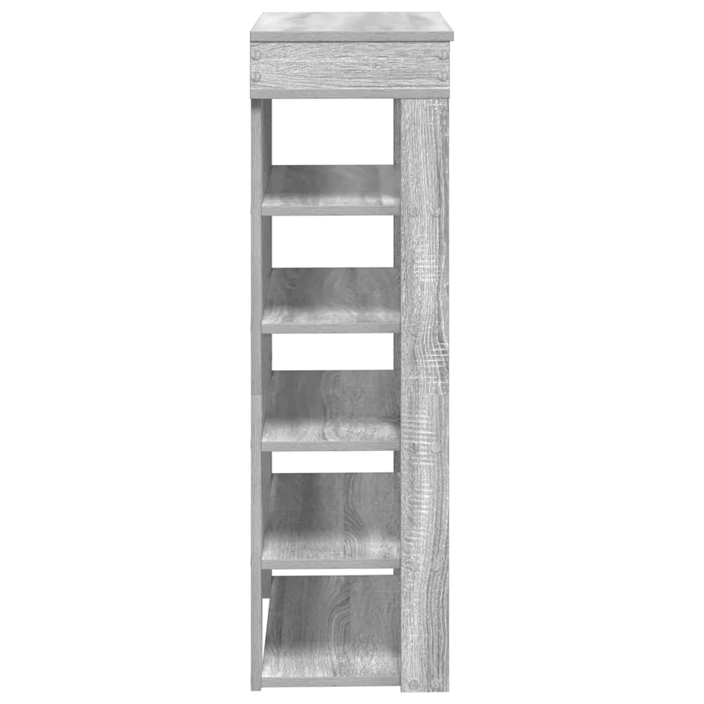 Schuhregal 60X30X98 Cm Holzwerkstoff Grau Sonoma