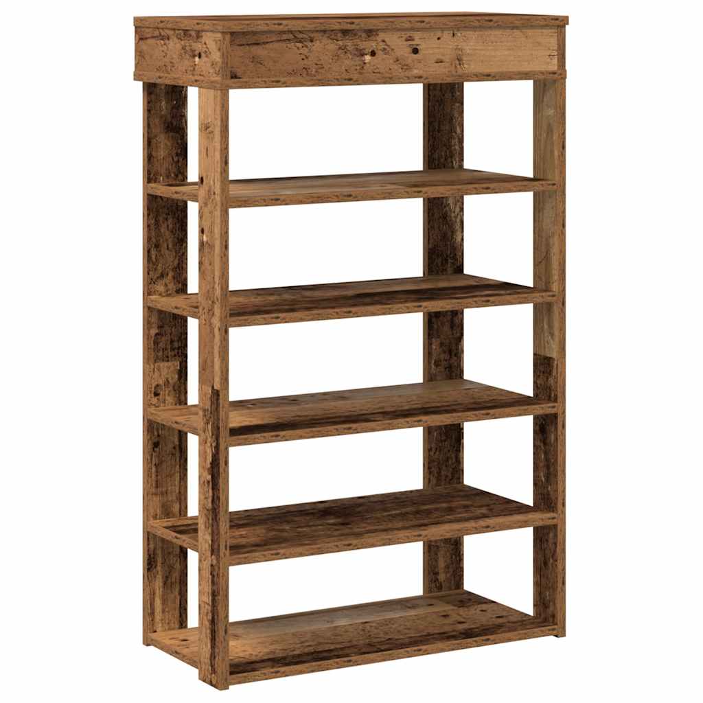 Schuhregal -Optik 60X30X98 Cm Holzwerkstoff Altholz