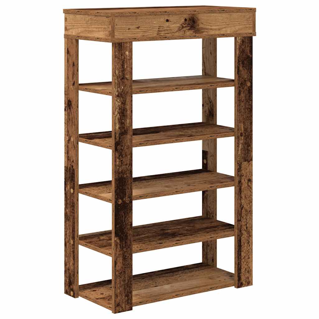 Schuhregal -Optik 60X30X98 Cm Holzwerkstoff Altholz