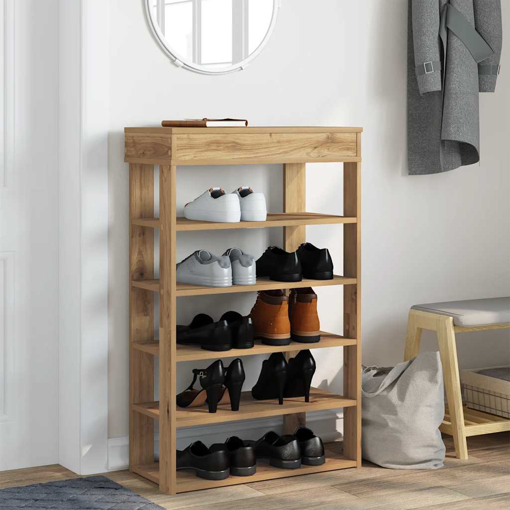 Schuhregal 60X30X98 Cm Holzwerkstoff Artisan-Eiche