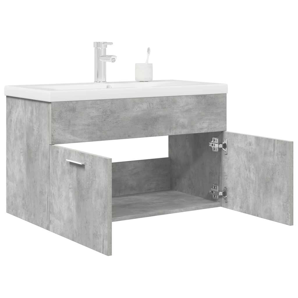 Waschbeckenunterschrank Einbaubecken Wasserhahn Sonoma-Eiche