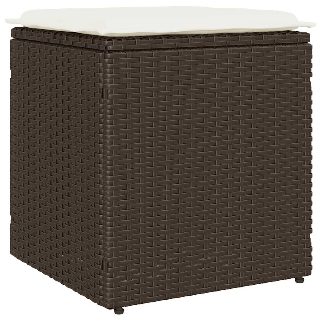Gartenhocker Mit Kissen 2 Stk. 40X40X43 Cm Poly Rattan