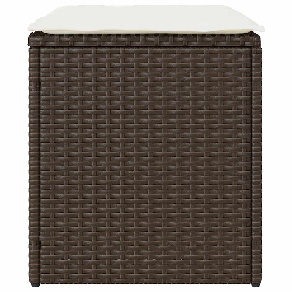 Gartenhocker Mit Kissen 2 Stk. 40X40X43 Cm Poly Rattan
