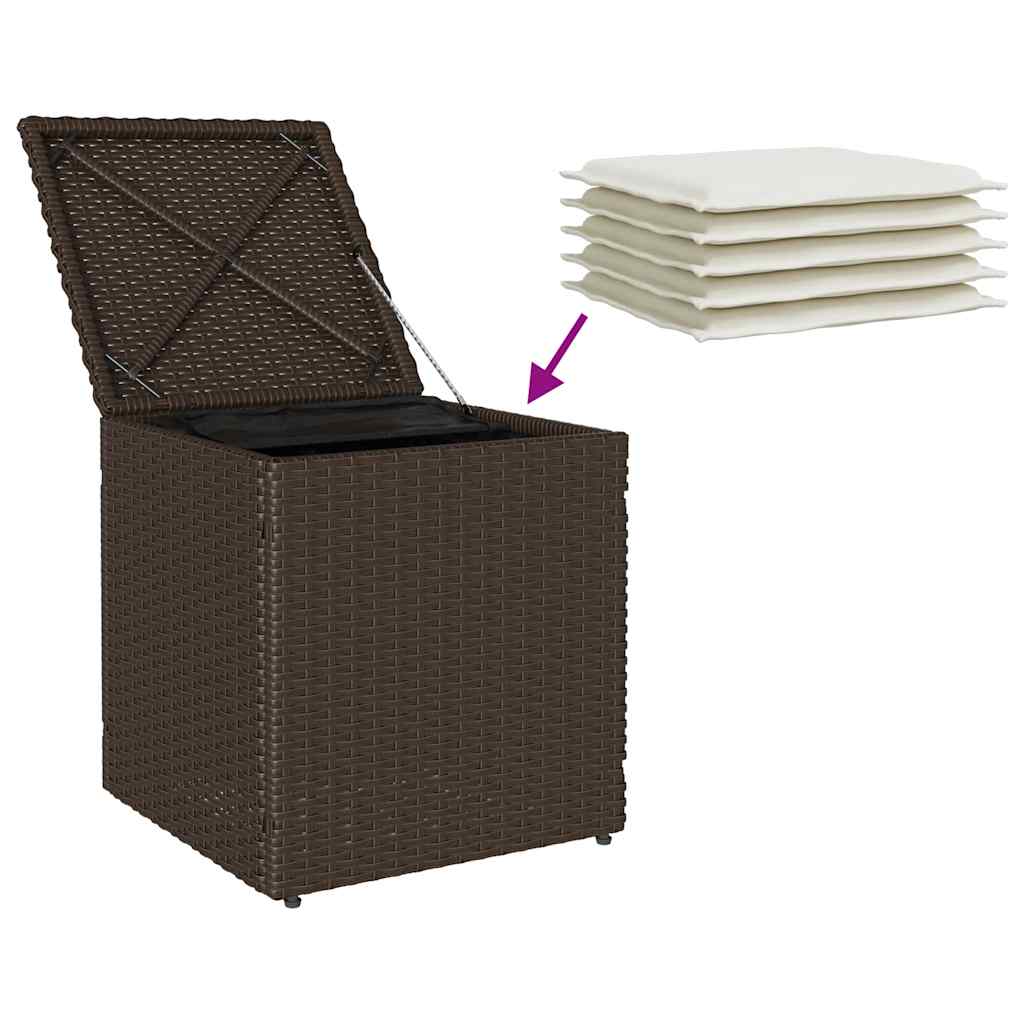 Gartenhocker Mit Kissen 2 Stk. 40X40X43 Cm Poly Rattan