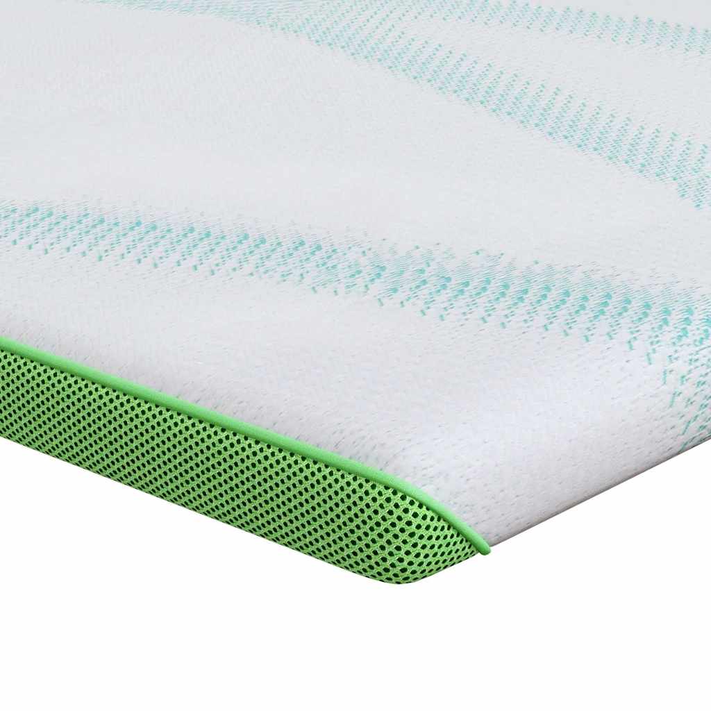 Matratzenauflage Weiß Und Grün Jacquard Stoff