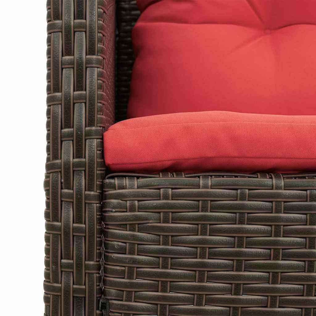 Gartensofa-Set Mit Kissen 6 Pcs Poly-Rattan