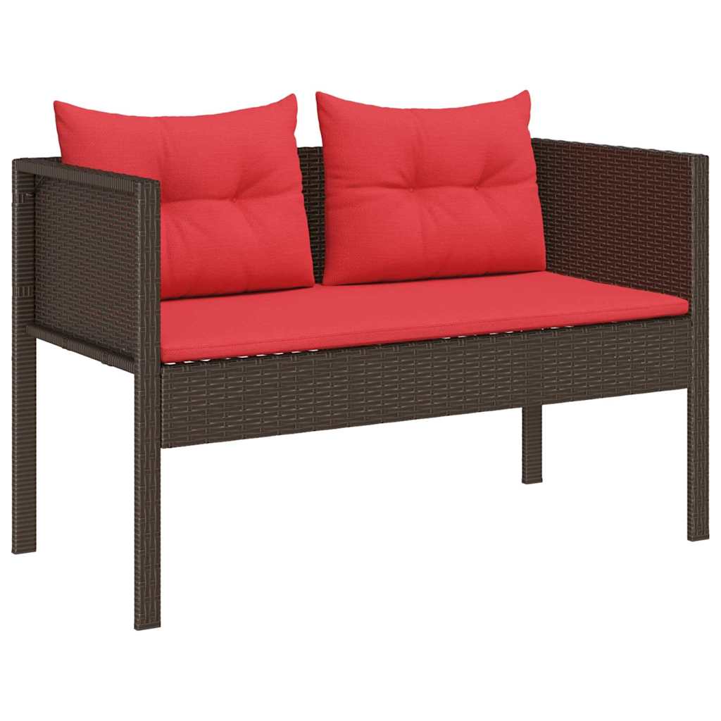 Gartensofa-Set Mit Kissen 6 Pcs Poly-Rattan