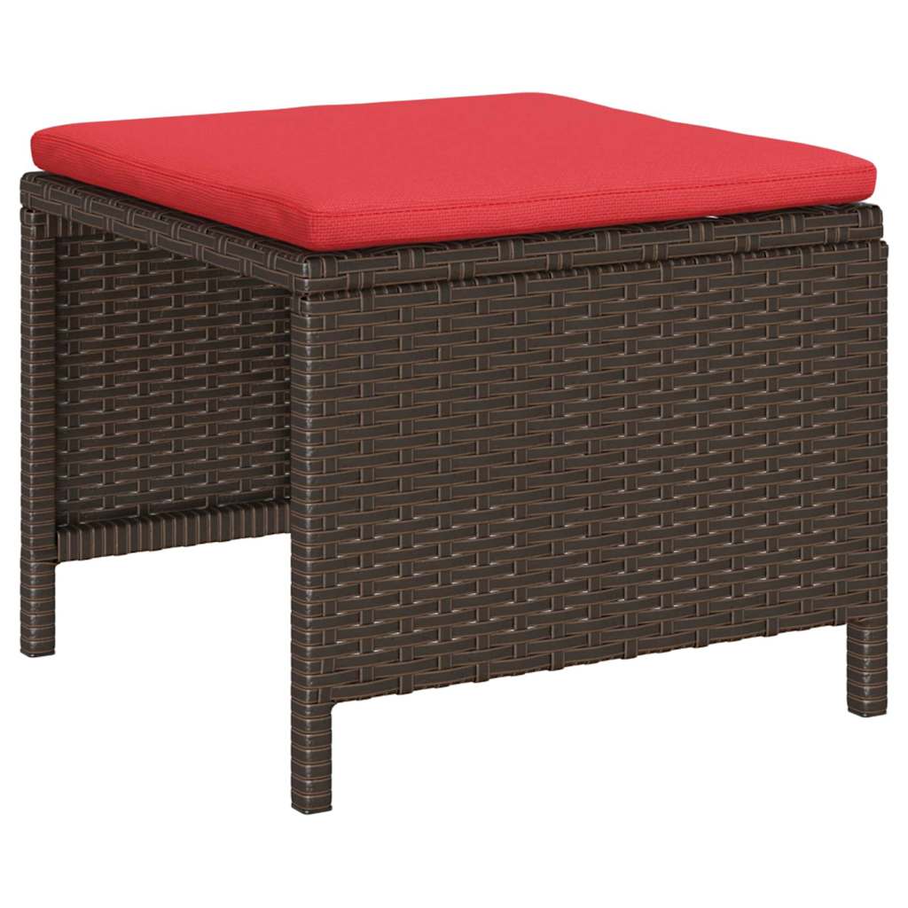 Gartensofa-Set Mit Kissen 6 Pcs Poly-Rattan