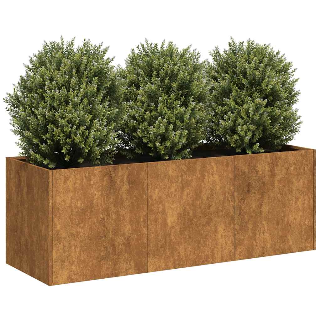 Pflanzkübel Rostig 120X40X40 Cm Wetterfester Stahl Verzinkter Stahl