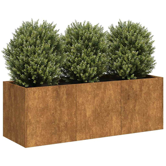 Pflanzkübel Rostig 120X40X40 Cm Wetterfester Stahl Verzinkter Stahl