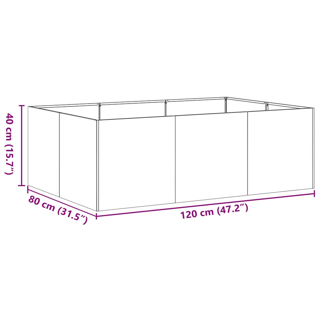 Pflanzkübel Rostig 120X80X40 Cm Wetterfester Stahl Verzinkter Stahl