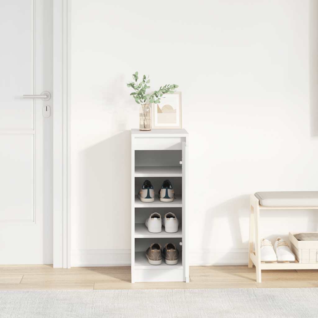 Schuhschrank 29,5X34X76 Cm Holzwerkstoff Weiß