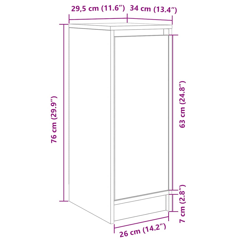 Schuhschrank 29,5X34X76 Cm Holzwerkstoff Artisan-Eiche
