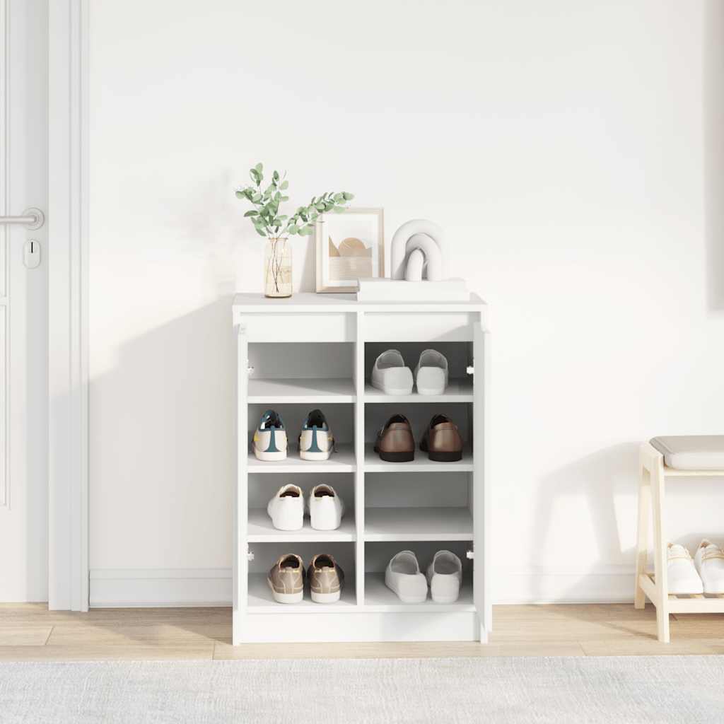 Schuhschrank 57X34X76 Cm Holzwerkstoff Weiß