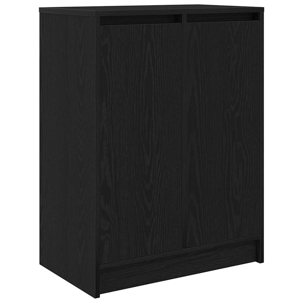 Schuhschrank Schwarz Eichen-Optik 57X34X76 Cm Holzwerkstoff Schwarze Eiche