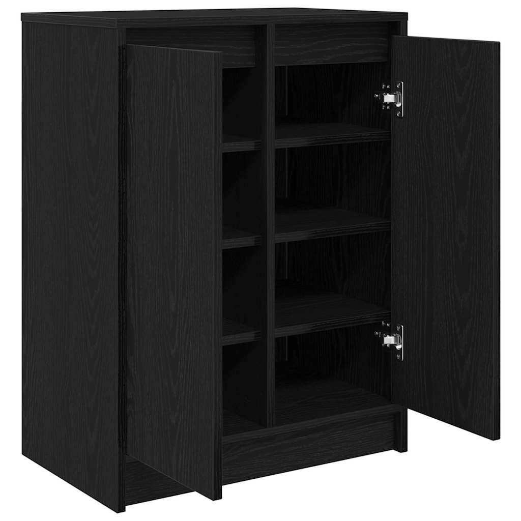 Schuhschrank Schwarz Eichen-Optik 57X34X76 Cm Holzwerkstoff Schwarze Eiche
