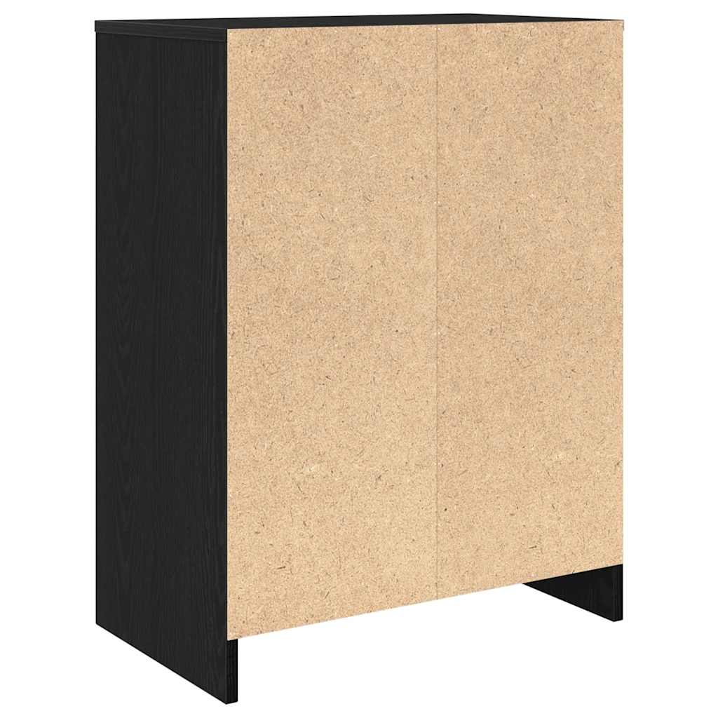 Schuhschrank Schwarz Eichen-Optik 57X34X76 Cm Holzwerkstoff Schwarze Eiche