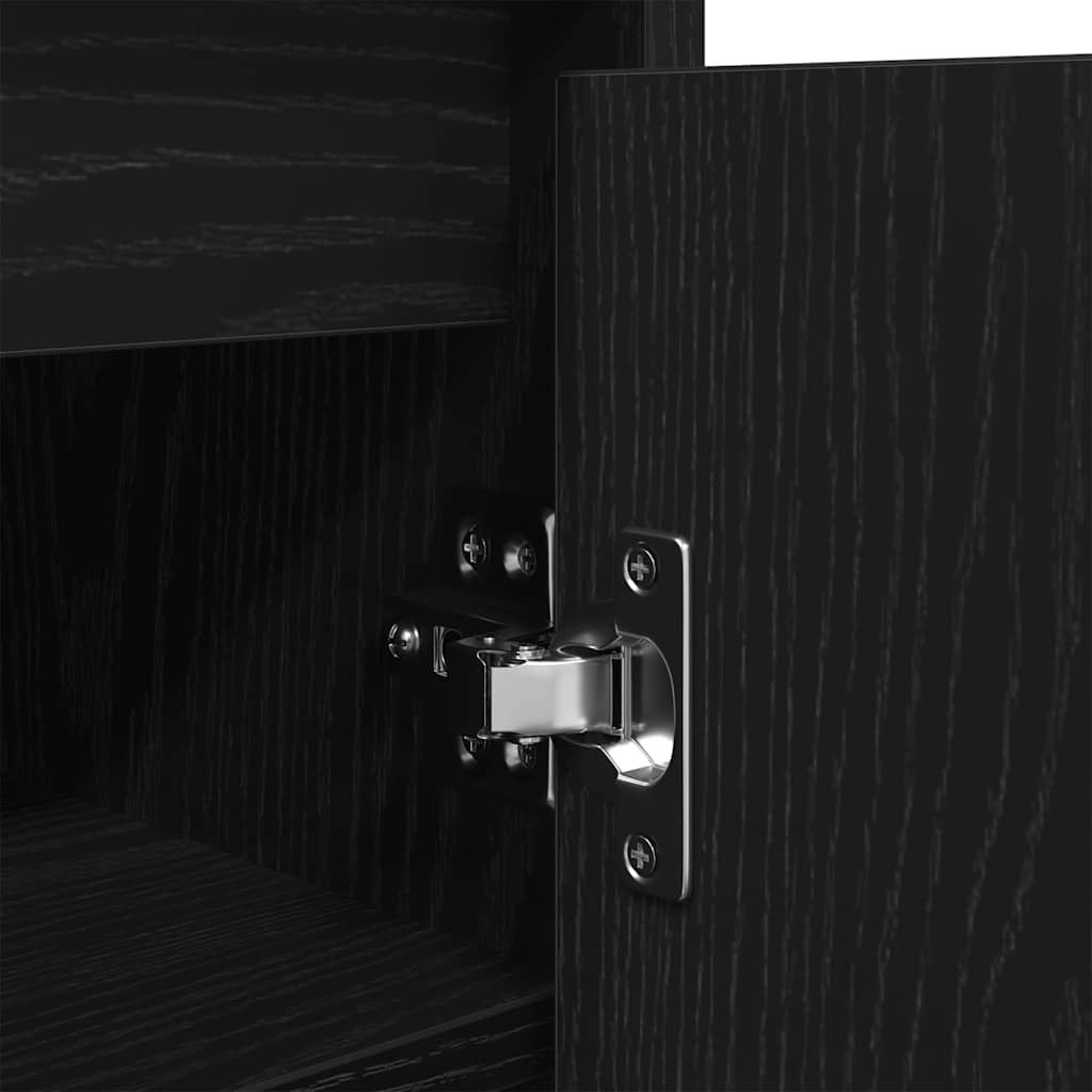 Schuhschrank Schwarz Eichen-Optik 57X34X76 Cm Holzwerkstoff Schwarze Eiche