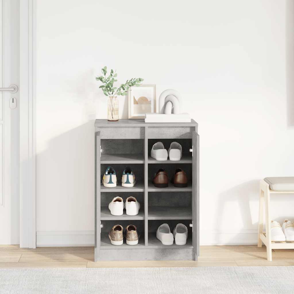 Schuhschrank 57X34X76 Cm Holzwerkstoff Betongrau