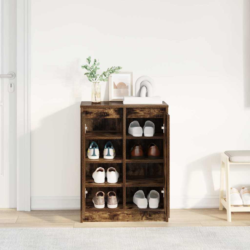 Schuhschrank 57X34X76 Cm Holzwerkstoff Räuchereiche