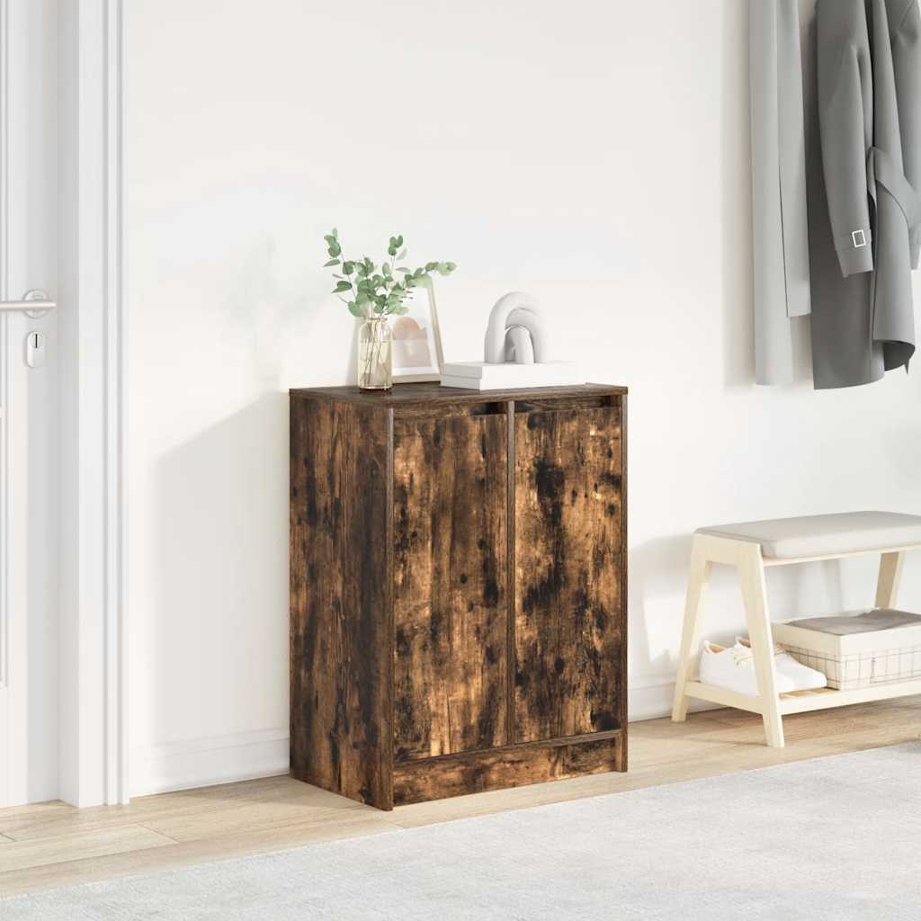 Schuhschrank 57X34X76 Cm Holzwerkstoff Räuchereiche