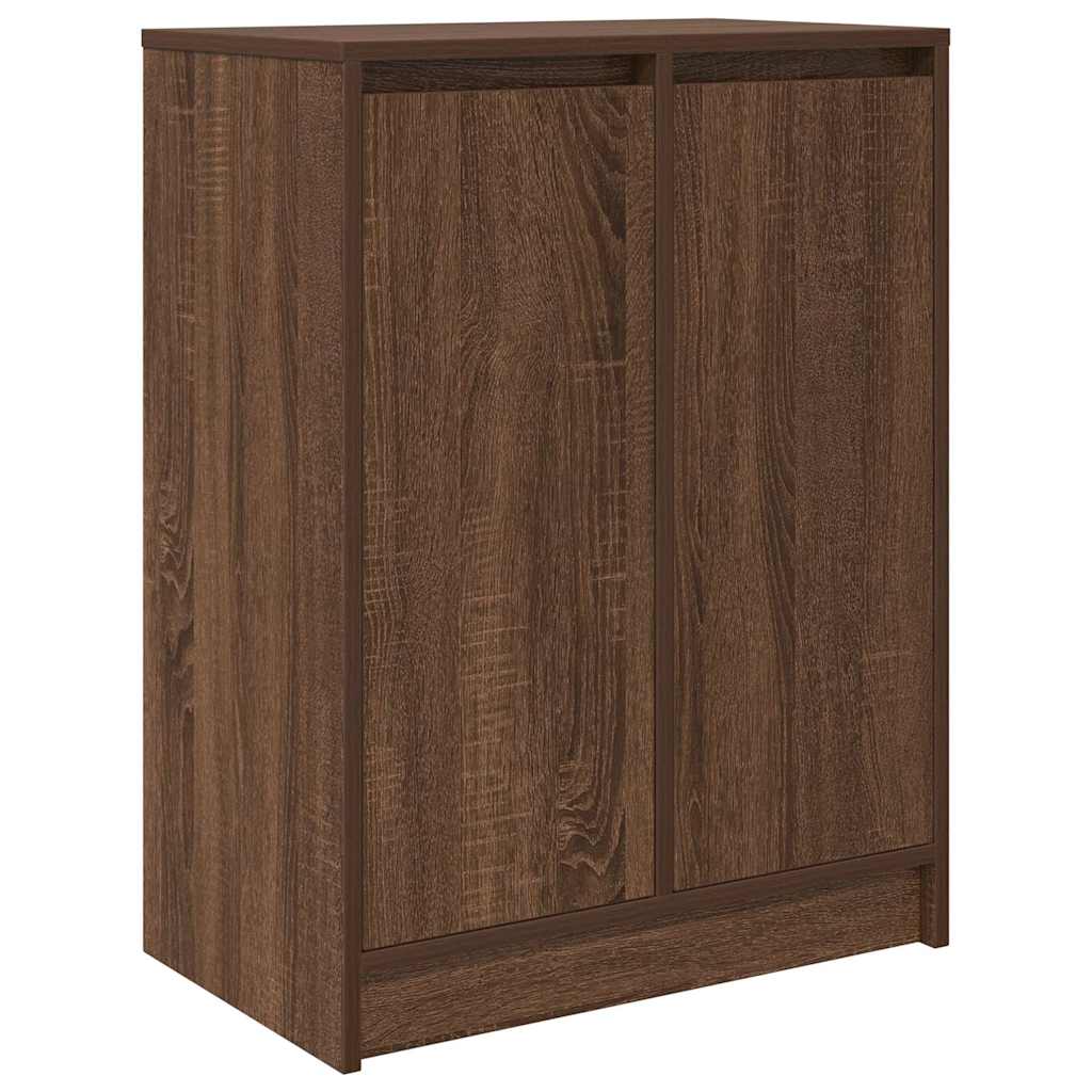Schuhregal Braun Eichen-Optik 57X34X76 Cm Holzwerkstoff Braune Eiche
