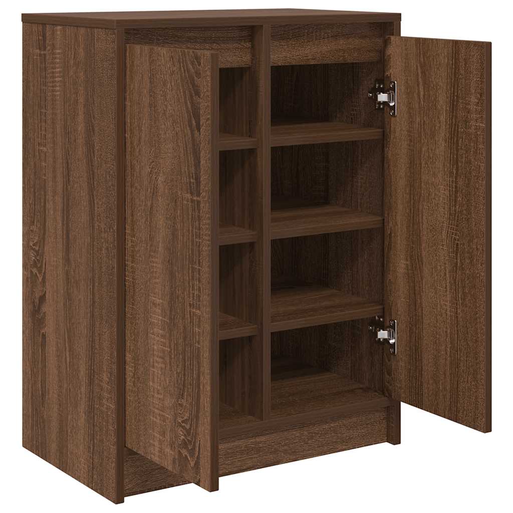 Schuhregal Braun Eichen-Optik 57X34X76 Cm Holzwerkstoff Braune Eiche
