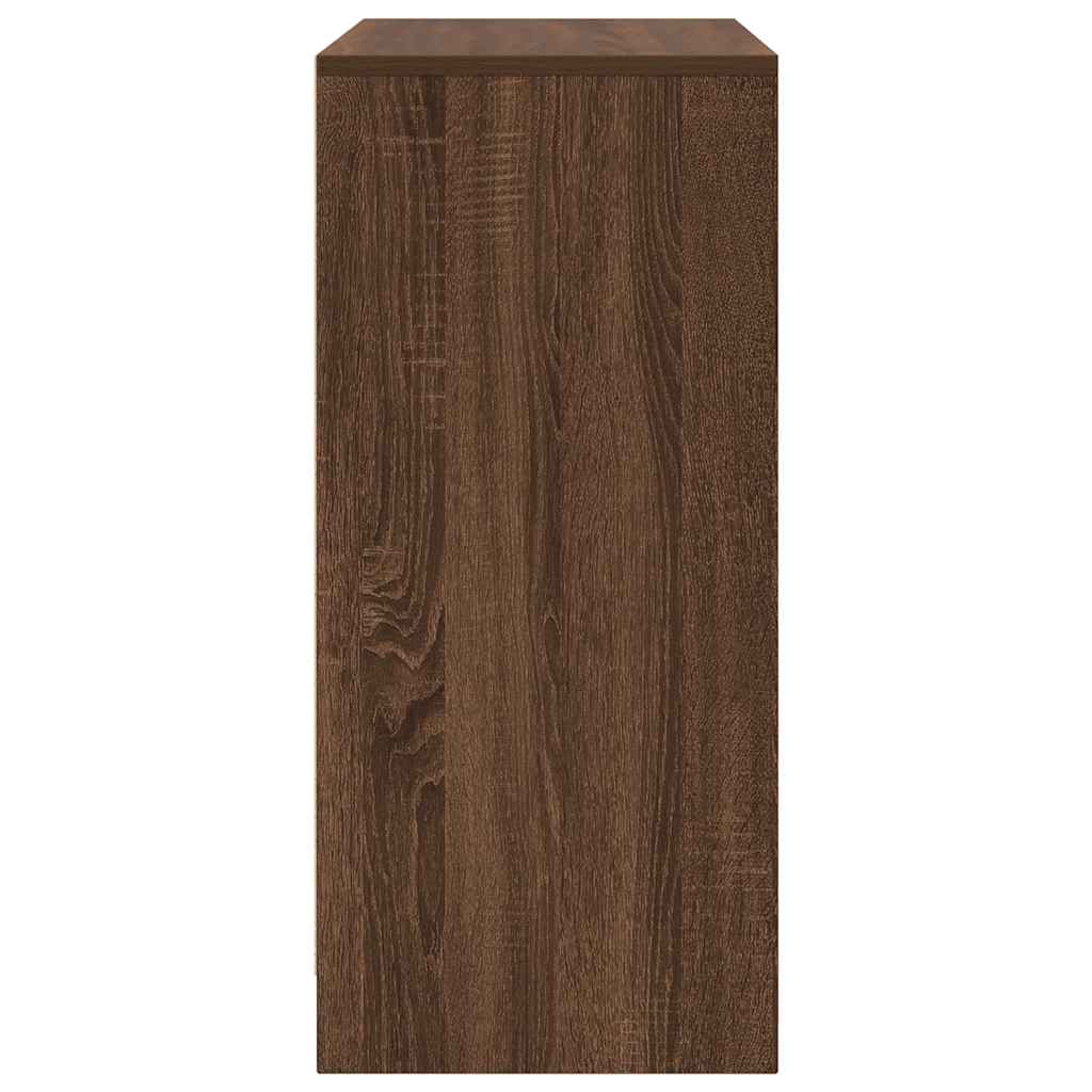 Schuhregal Braun Eichen-Optik 57X34X76 Cm Holzwerkstoff Braune Eiche