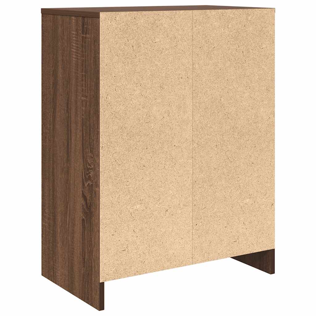 Schuhregal Braun Eichen-Optik 57X34X76 Cm Holzwerkstoff Braune Eiche