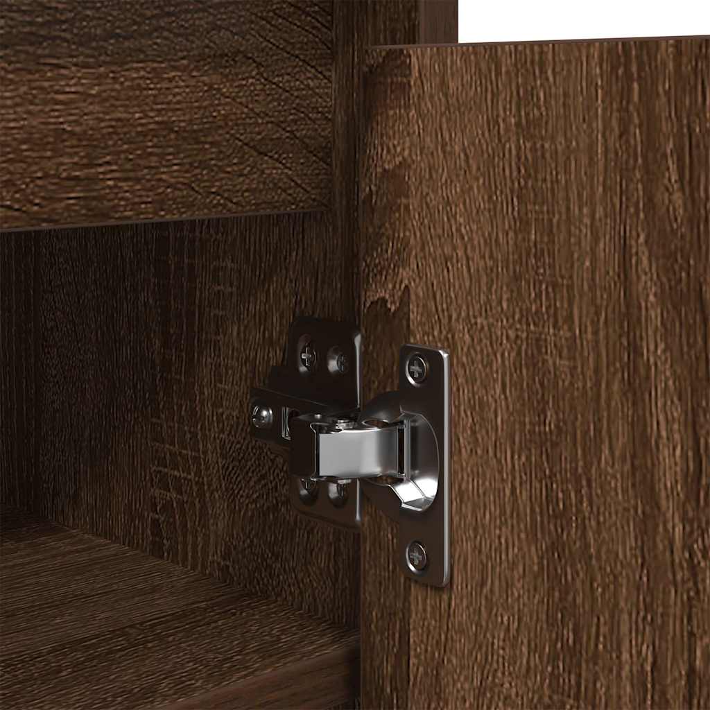 Schuhregal Braun Eichen-Optik 57X34X76 Cm Holzwerkstoff Braune Eiche