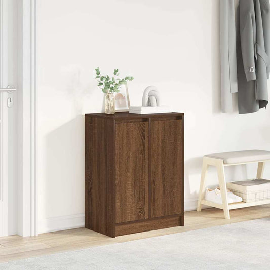 Schuhregal Braun Eichen-Optik 57X34X76 Cm Holzwerkstoff Braune Eiche