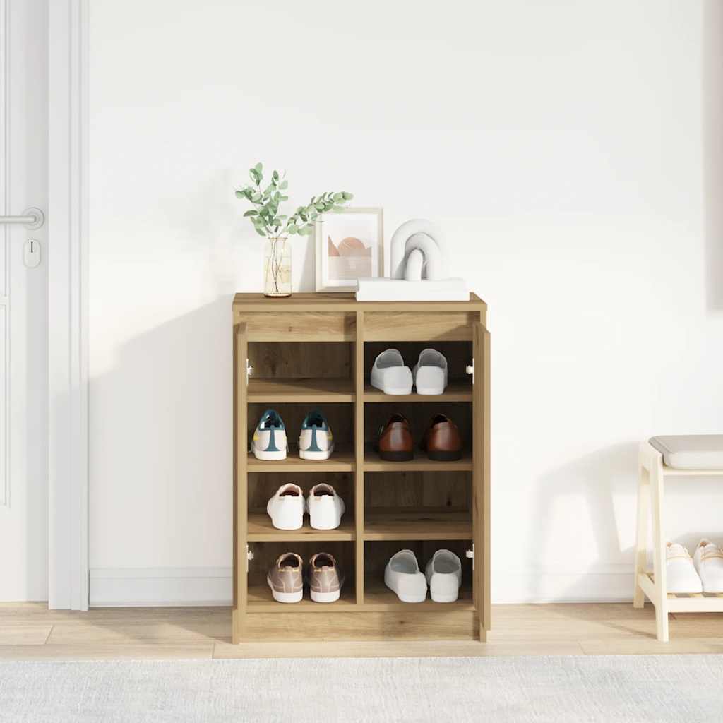 Schuhschrank 57X34X76 Cm Holzwerkstoff Artisan-Eiche