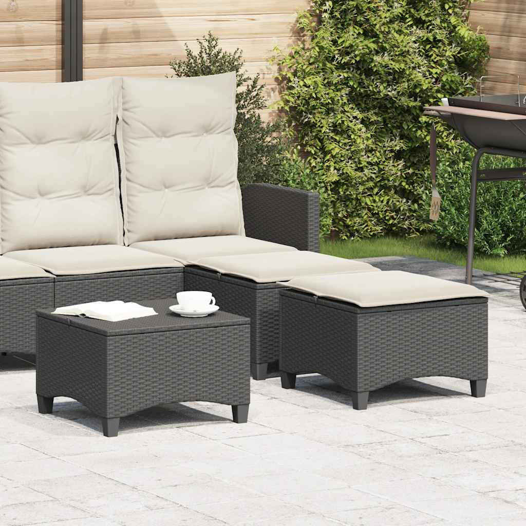 Gartenhocker Mit Kissen 2 Stk. Braun 55X55X36 Cm Poly Rattan